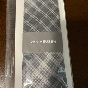 VAN HEUSEN MENS TIE BLACK GRAY ONE SIZE